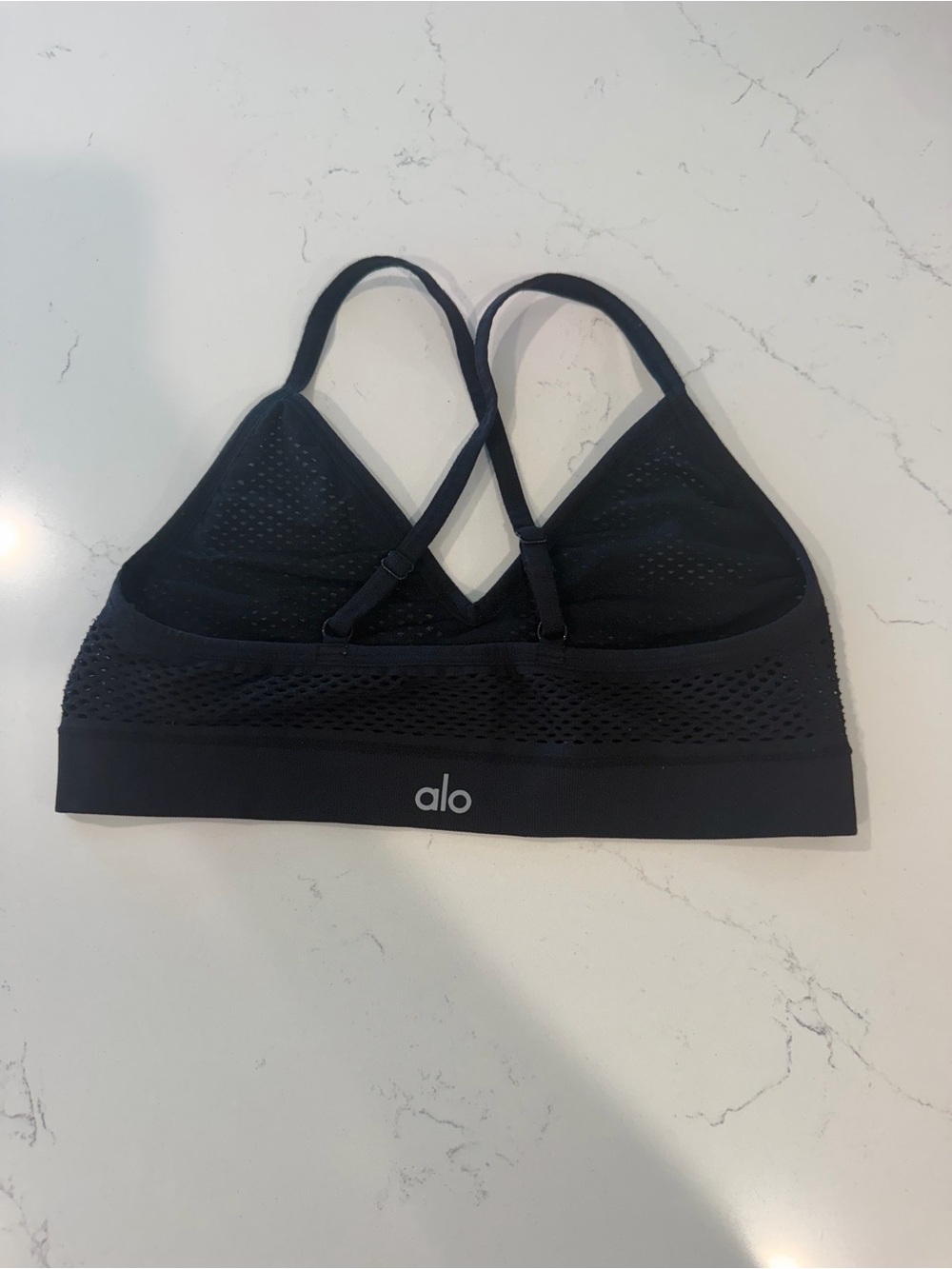 Alo Yoga Seamless Open Air Barely There Bra - Black